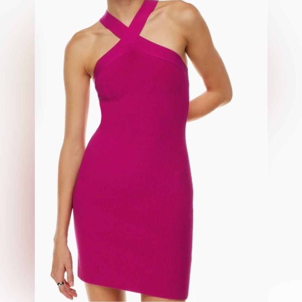 Babaton Fuchsia One-Shoulder Dress